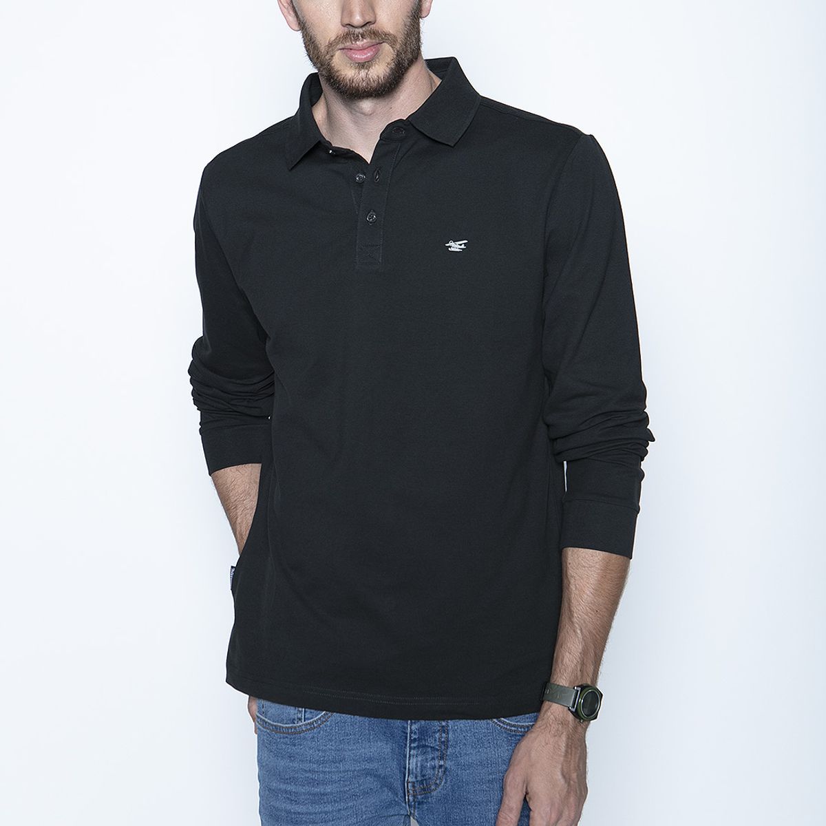 FEROUCH - Polera Polo Ml Gris Ferouch