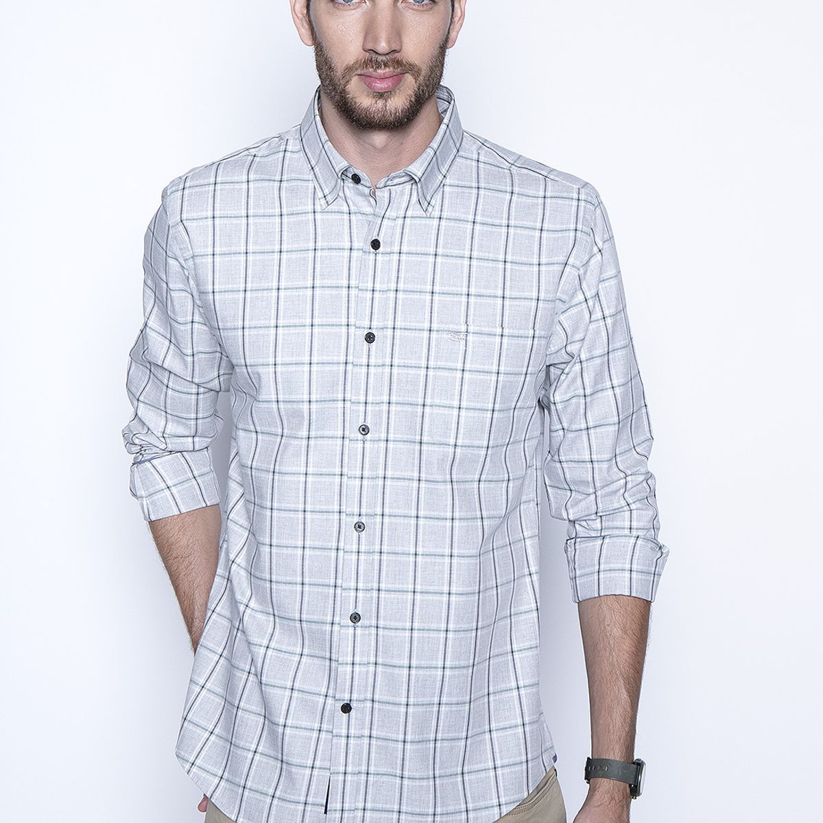FEROUCH - Camisa Check Dakota F Gris Ferouch