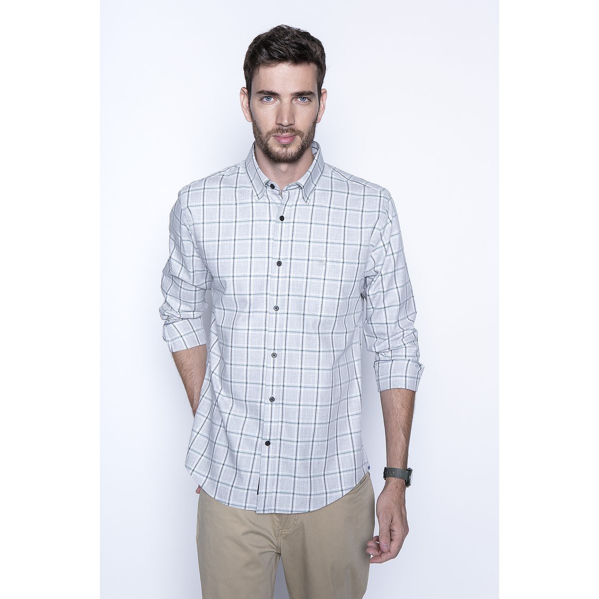 FEROUCH - Camisa Check Dakota F Gris Ferouch