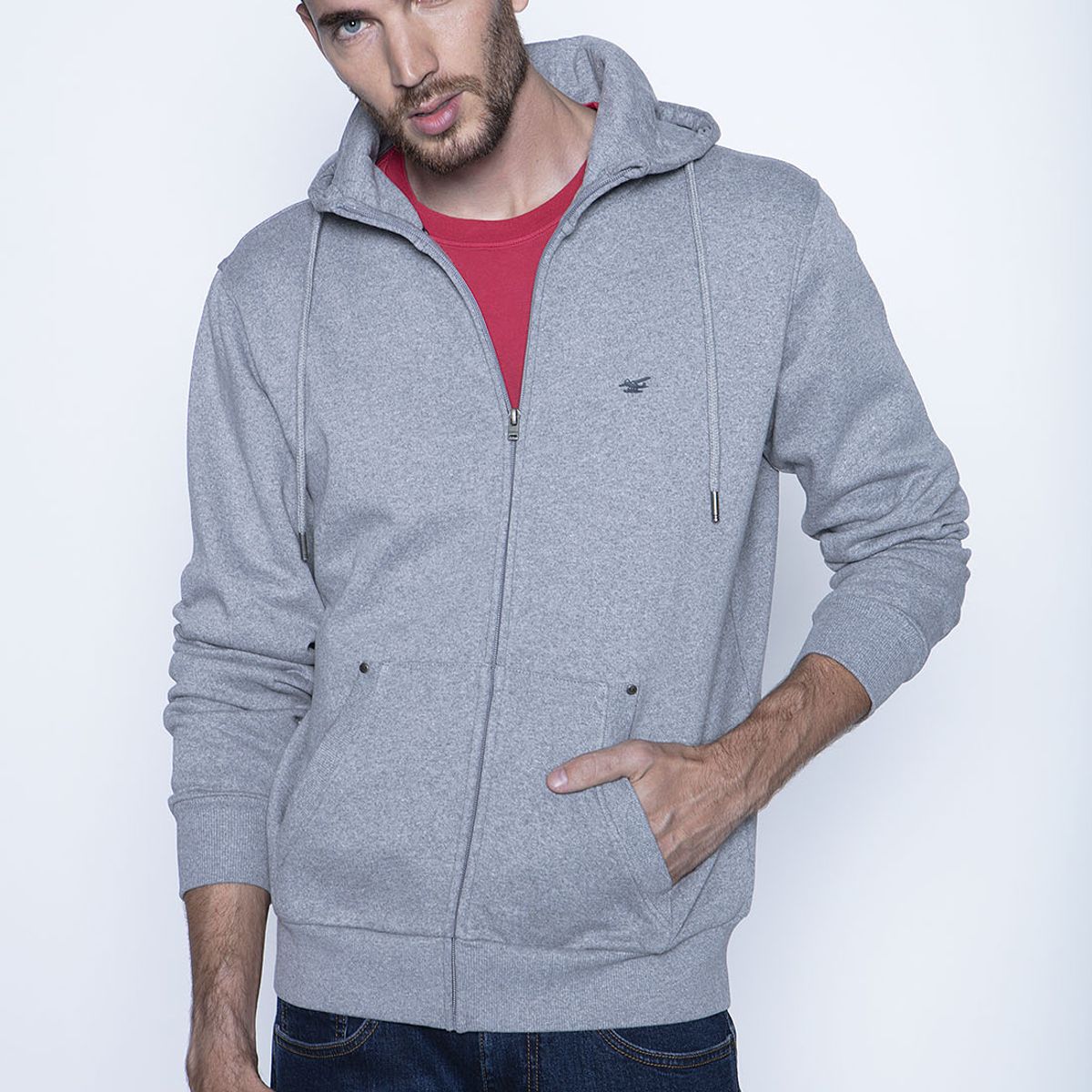 FEROUCH - Poleron Basico Full Zipper Gris Ferouch