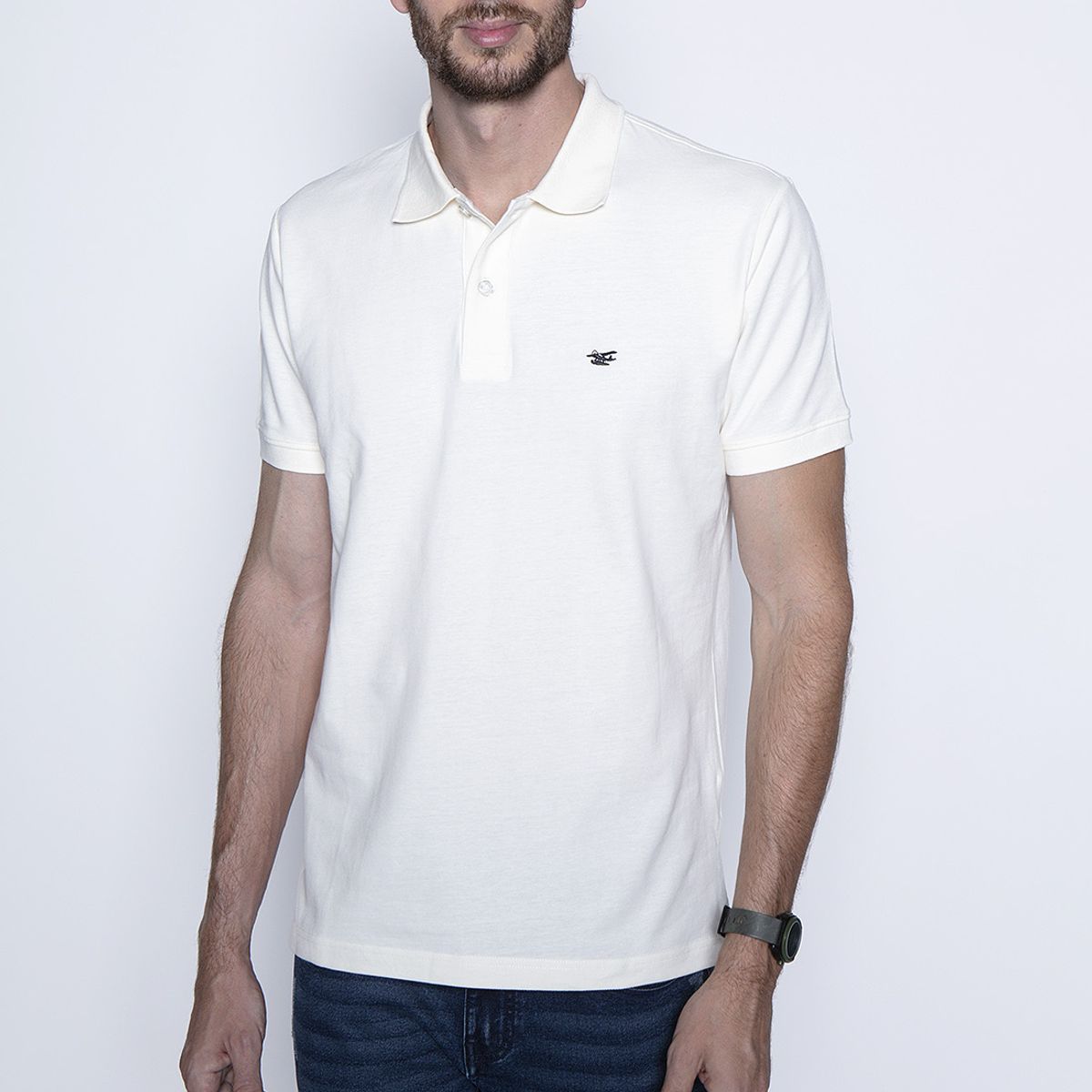 FEROUCH - Polera Basica Pique Mc Blanco Ferouch