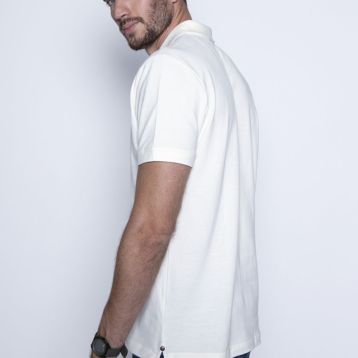 FEROUCH - Polera Basica Pique Mc Blanco Ferouch