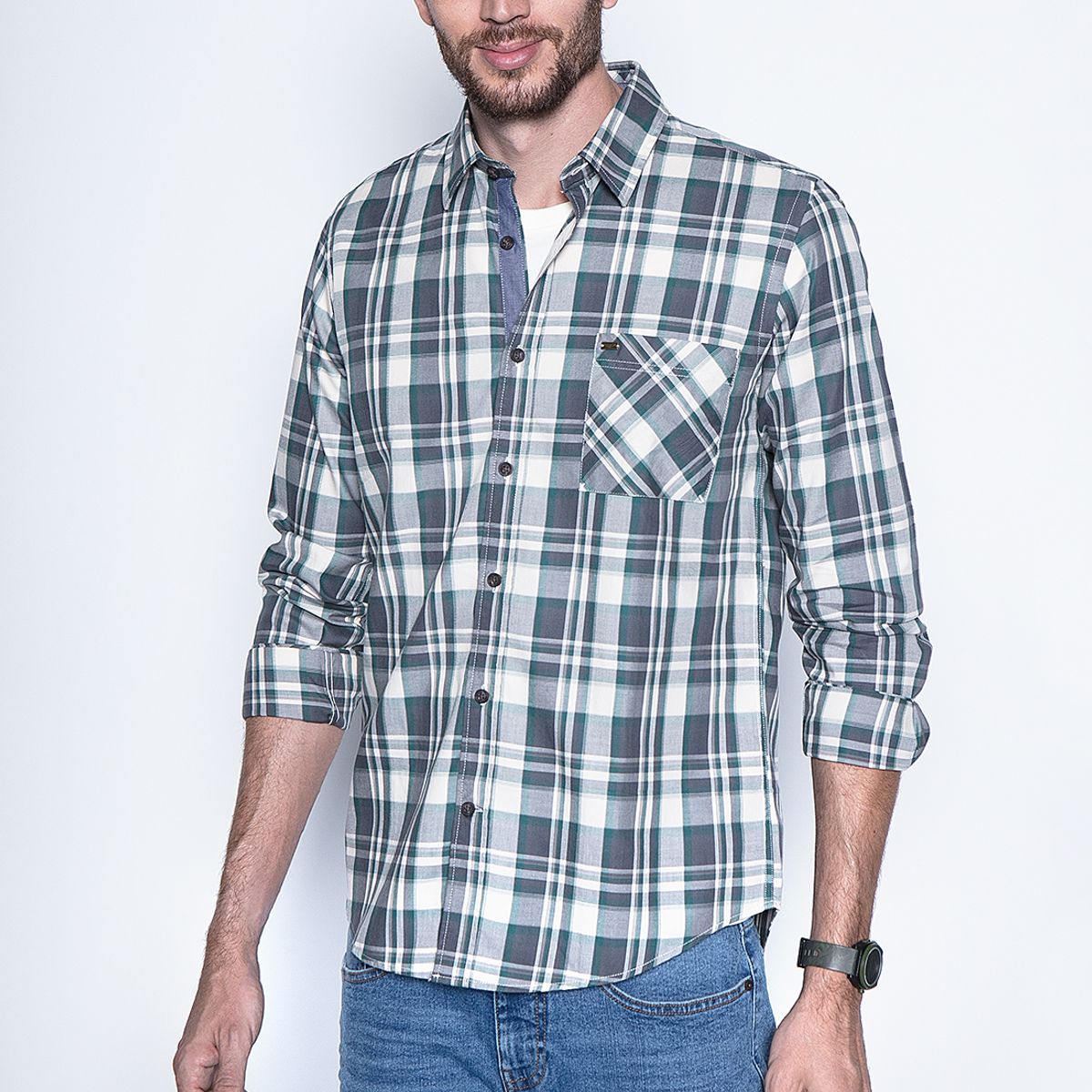 FEROUCH - Camisa Check California Fj Verde Ferouch