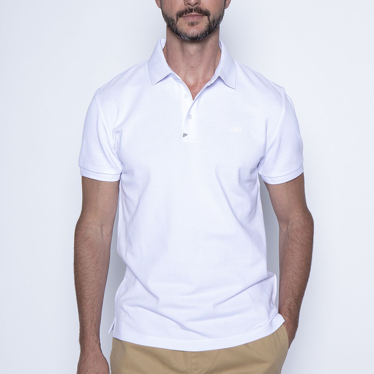 NEW MAN - Polera Roma Blanco New Man