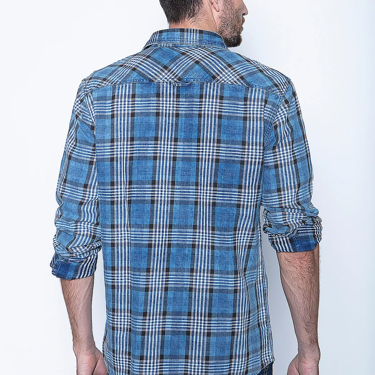 FEROUCH - Camisa Checkered Indigo Fj Azul Ferouch