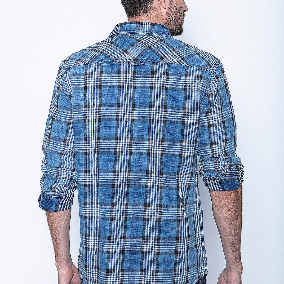 FEROUCH - Camisa Checkered Indigo Fj Azul Ferouch