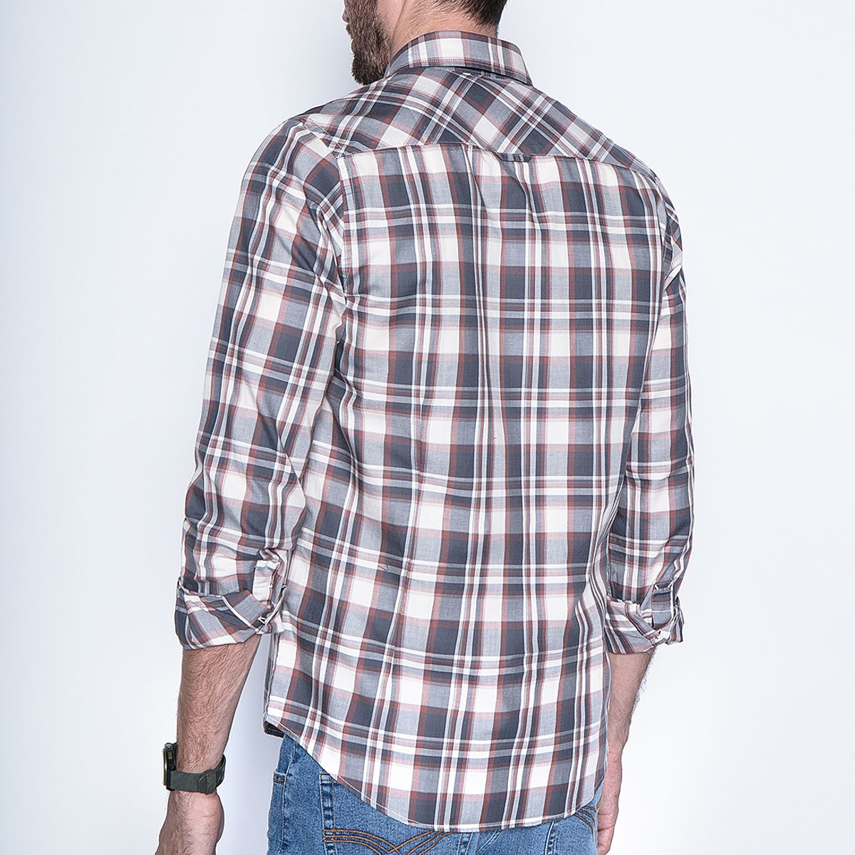 FEROUCH - Camisa Check California Fj Café Ferouch
