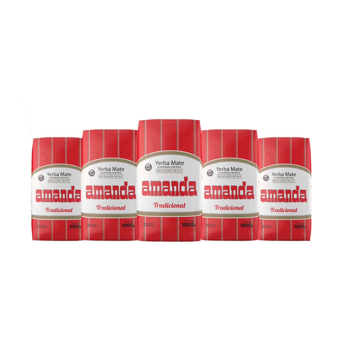 AMANDA - Pack 5 Yerba Mate Amanda Tradicional 1kg