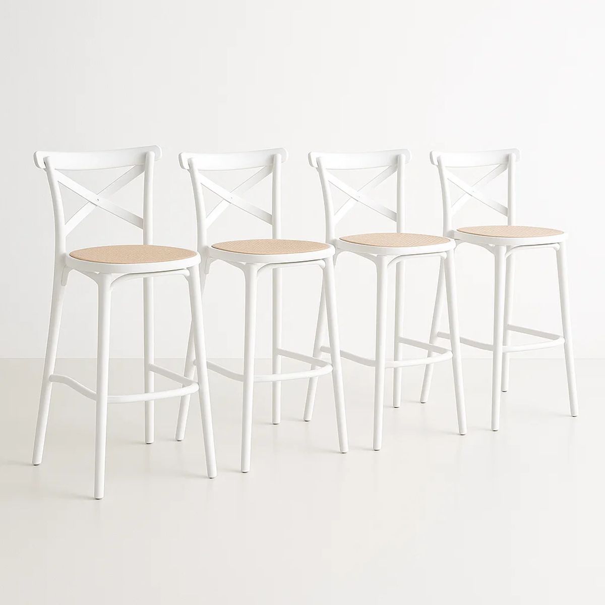 KLIK - Pack de 4 Taburetes Crossback Danubio - Blanco KLIK