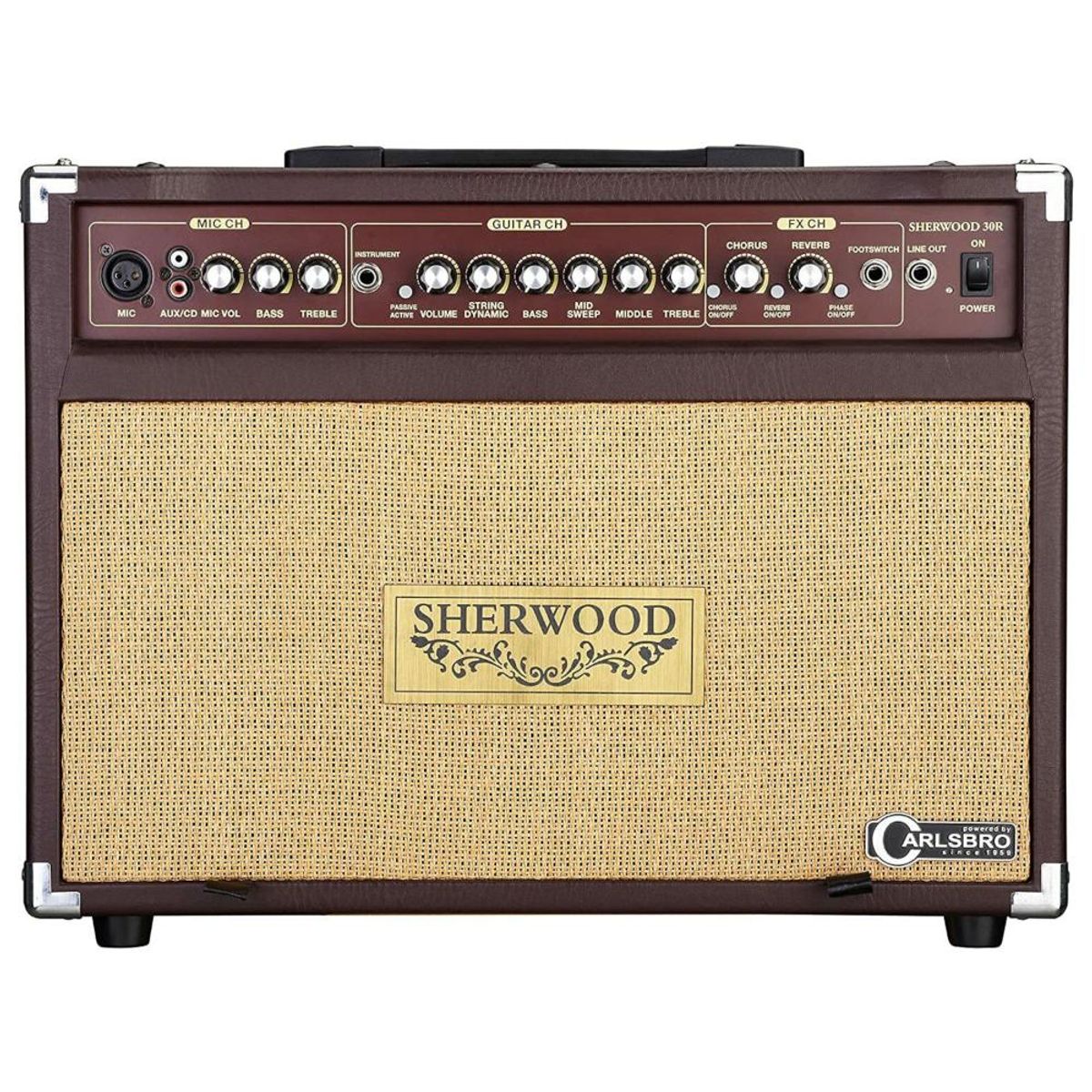 CARLSBRO - Amplificador Guitarra Electroacustica Carlsbro Sherwood 30R - Café