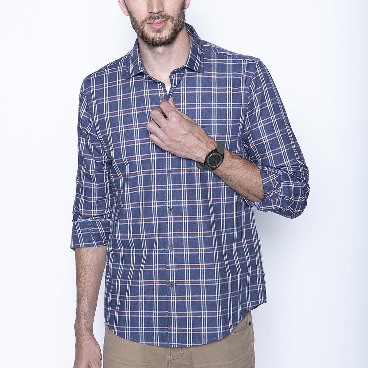 FEROUCH - Camisa Check Ii F Azul Ferouch