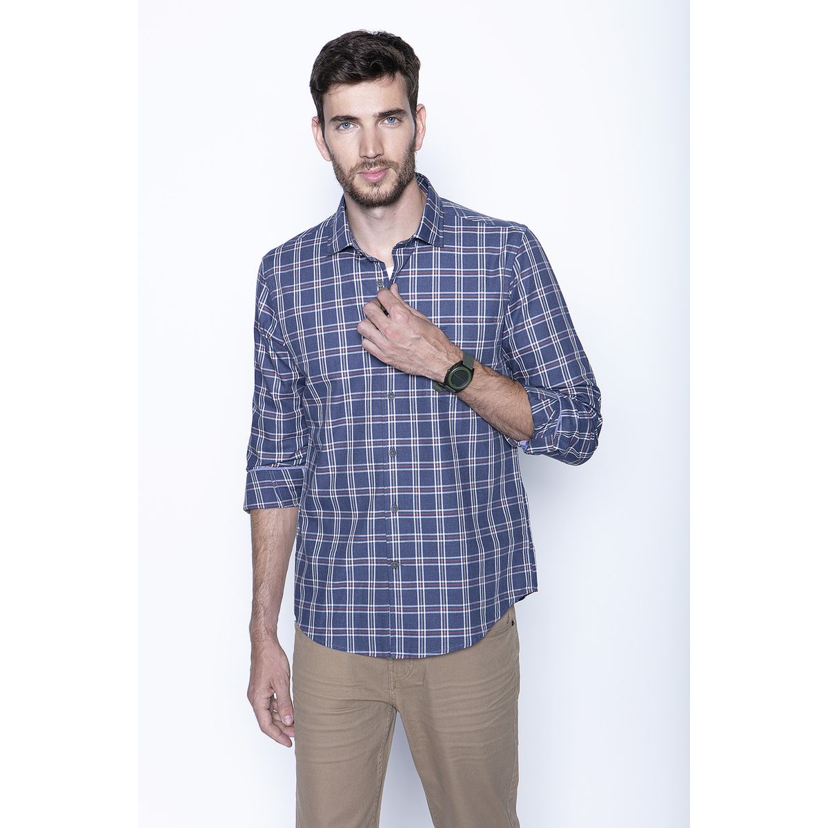 FEROUCH - Camisa Check Ii F Azul Ferouch