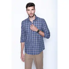 FEROUCH - Camisa Check Ii F Azul