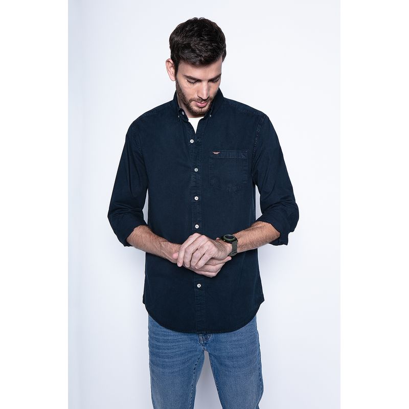 FEROUCH - Camisa Garment Dyed Sport Fj Azul Ferouch