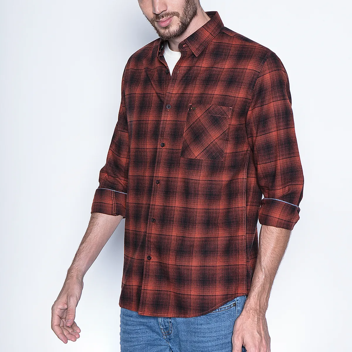 FEROUCH - Camisa Check Orlando Fj Café Ferouch