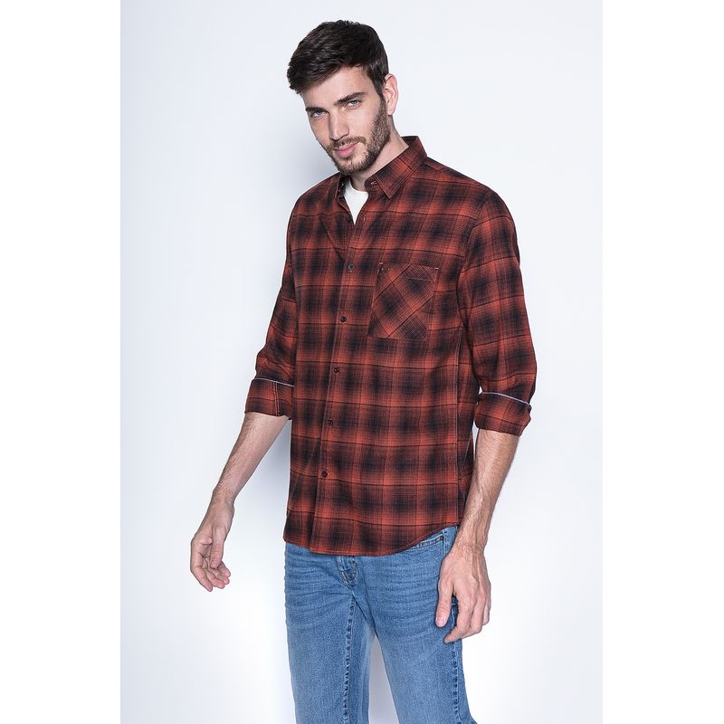 FEROUCH - Camisa Check Orlando Fj Café Ferouch