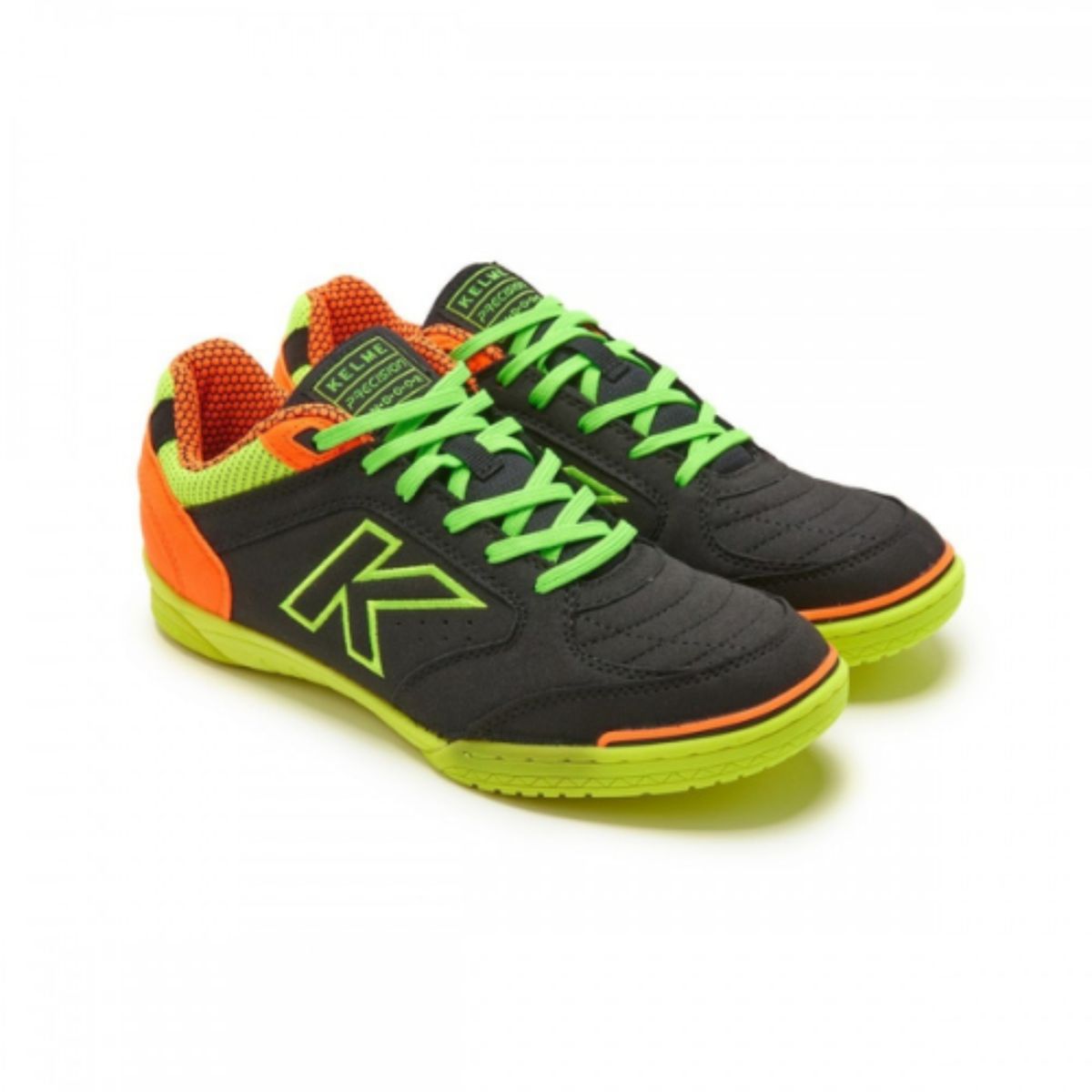 KELME - Zapatillas Futsal Precision Negro y Lima Kelme