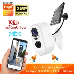 D MOTICA - Cámara Vigilancia Wifi Inteligente Full Hd Con Batería y Panel Solar