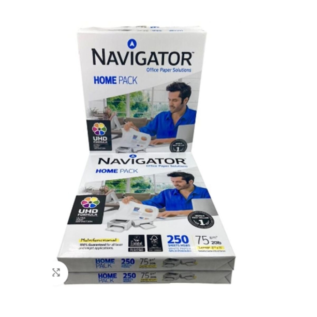 GENERICO - Papel Multiuso Carta Imprimir Fotocopiar 250 hojas, 75 g/m2