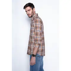 FEROUCH - Camisa Checkered Denver F Café