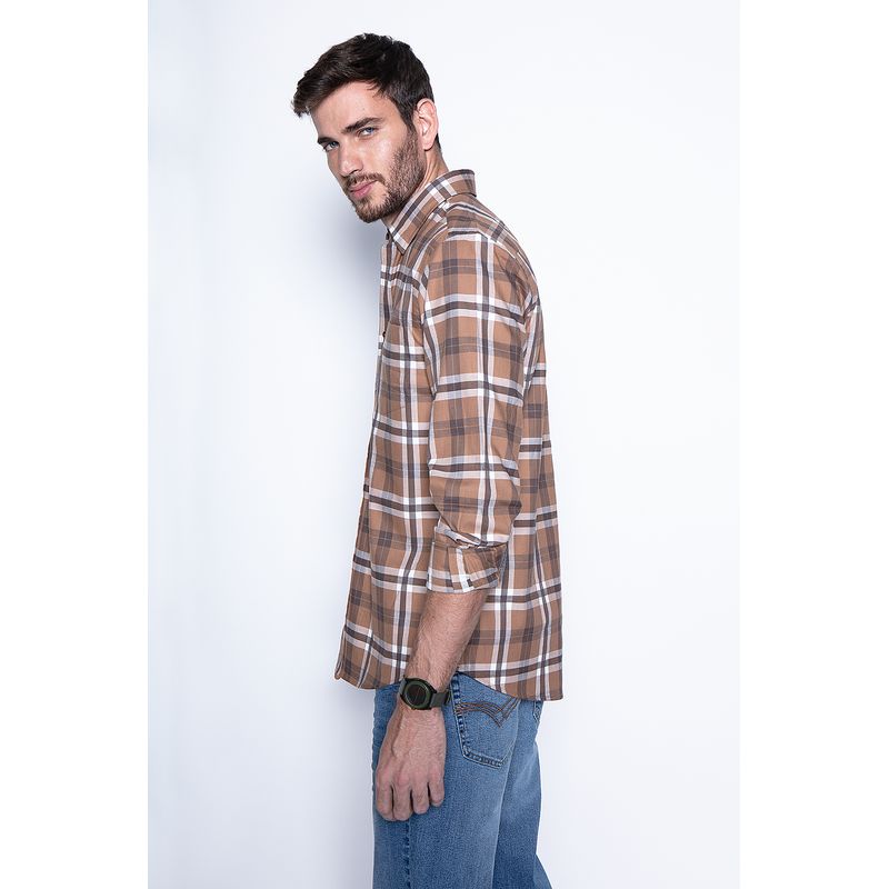 FEROUCH - Camisa Checkered Denver F Café Ferouch
