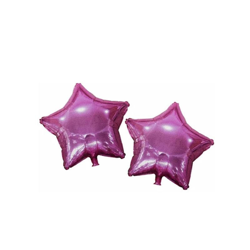 GENERICO - Globo Metalico Estrella Rosa 2pcs 9 Pulgadas