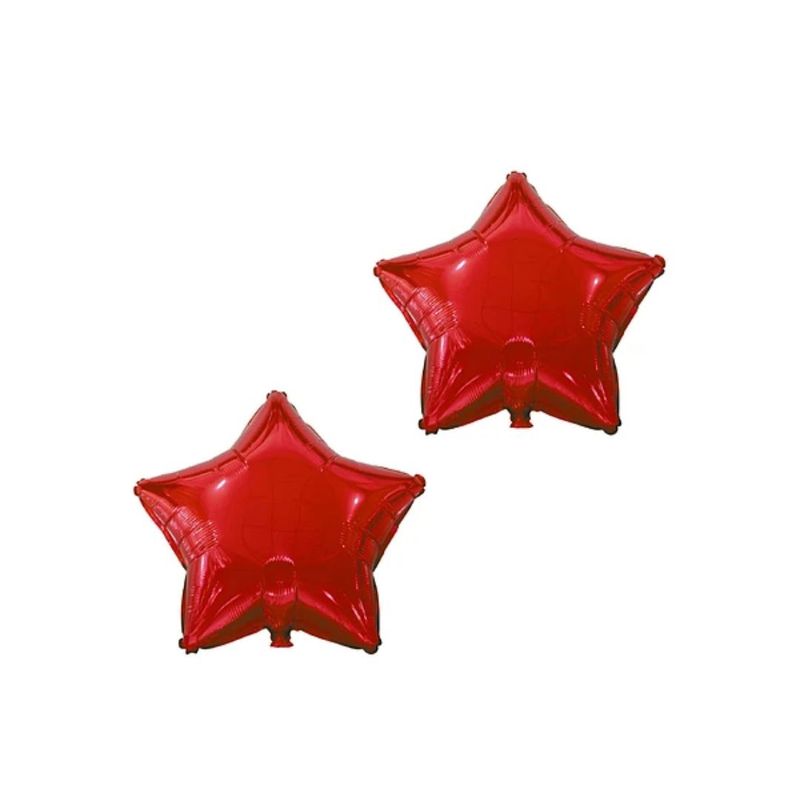 GENERICO - Globo Metalico Estrella 9 Pulgadas Rojo 2pcs