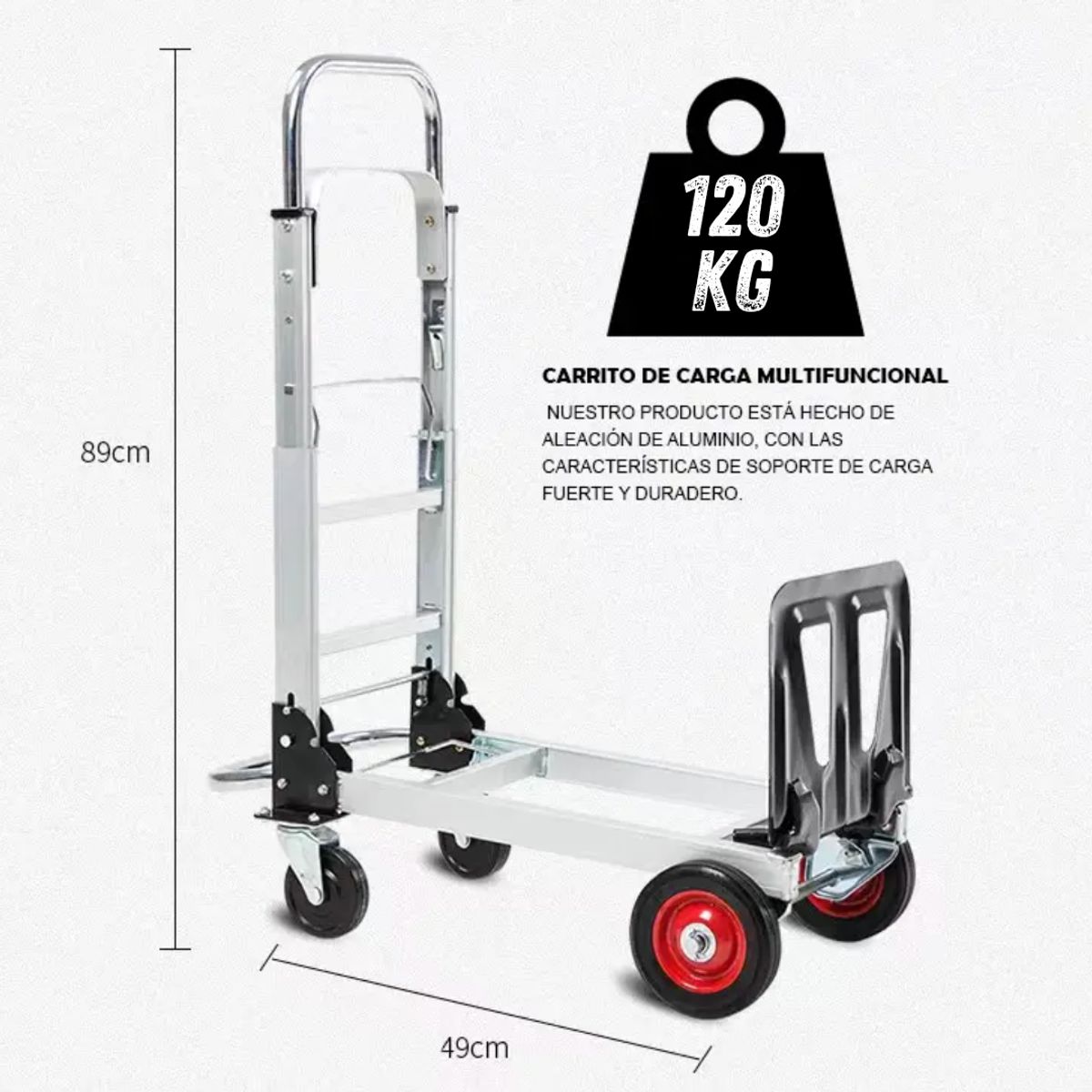 TEVERE - Carro de Carga Plegable Tipo Yegua 120 Kilos