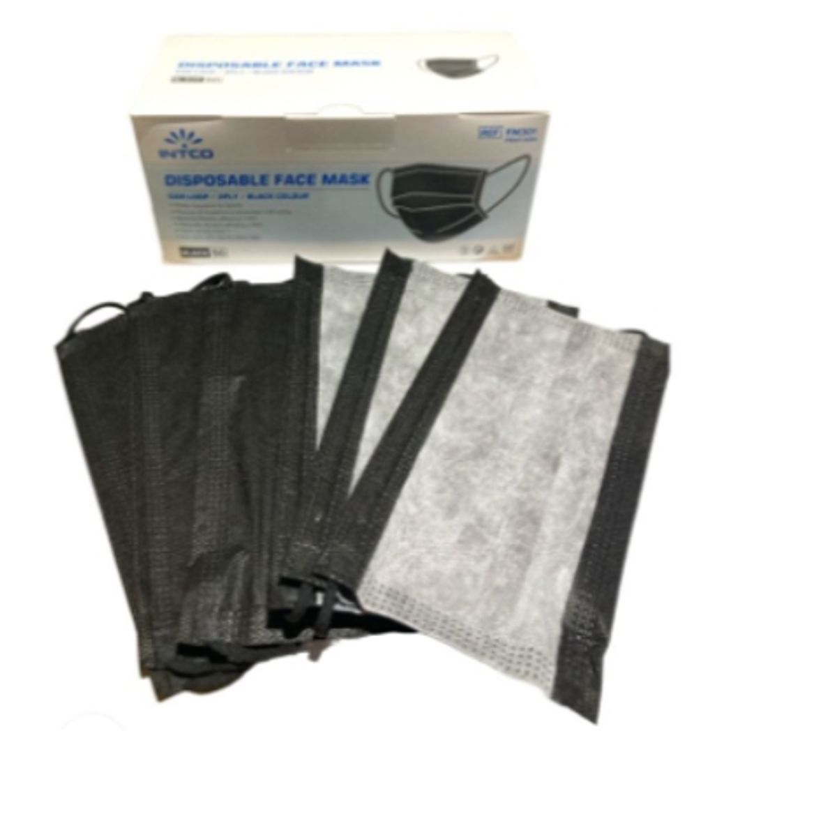 GENERICO - Mascarillas Desechables 3 Pliegues Color Negro 50und