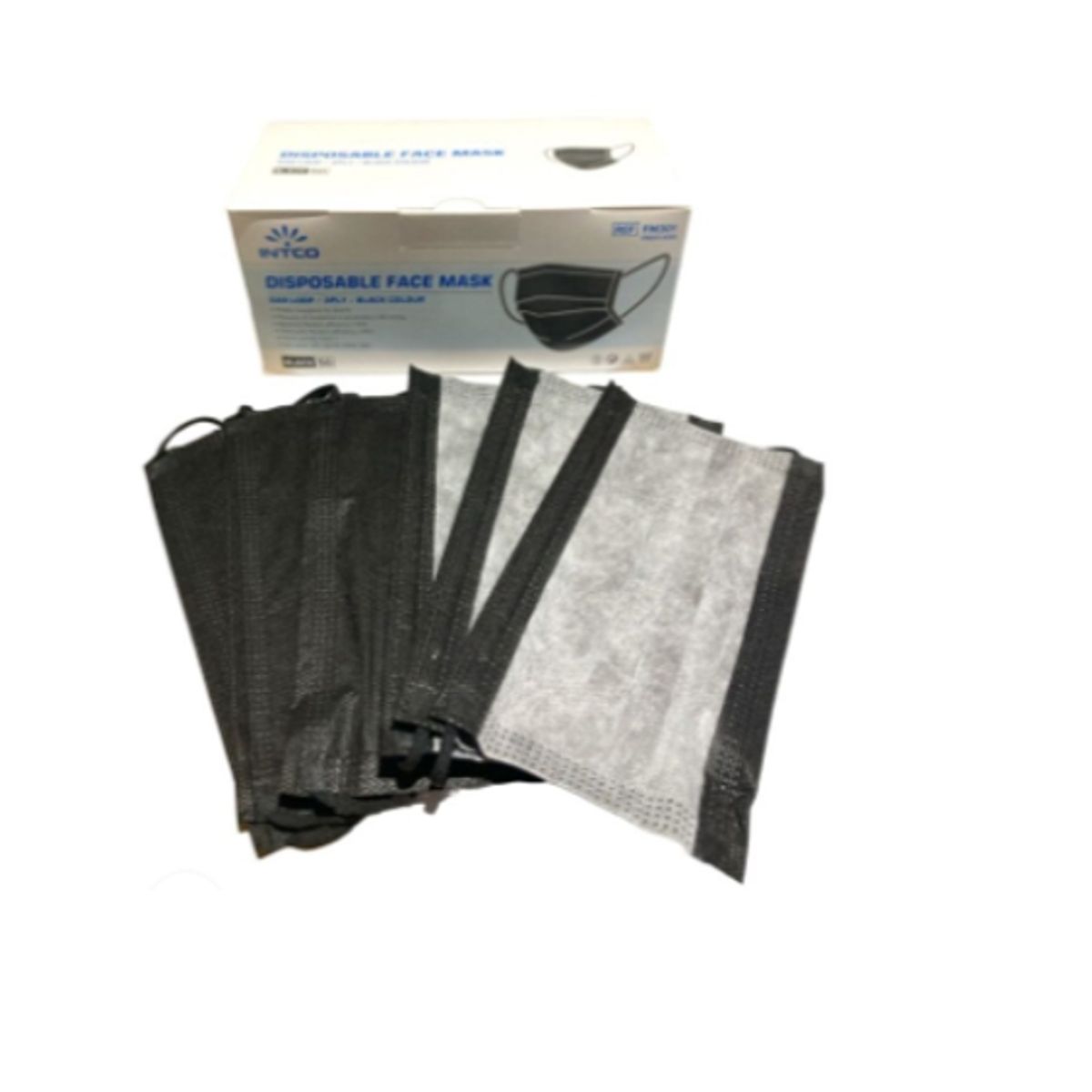 GENERICO - Mascarillas Desechables 3 Pliegues Color Negro 50und