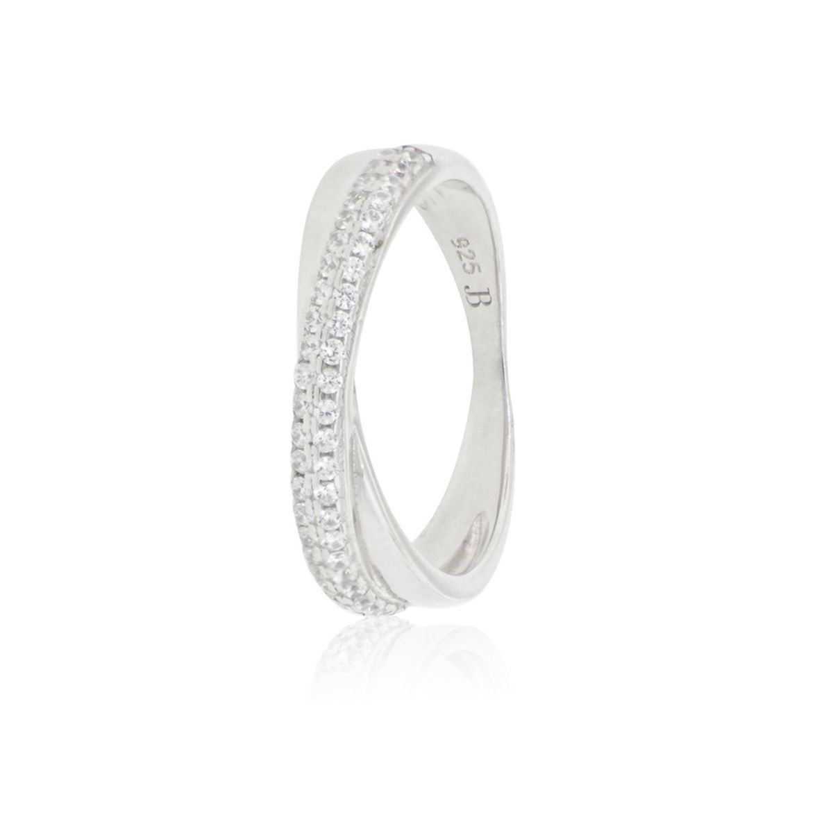 JB JOYAS BARON - Anillo de Plata Esterlina 925 Entrelazado Circonitas