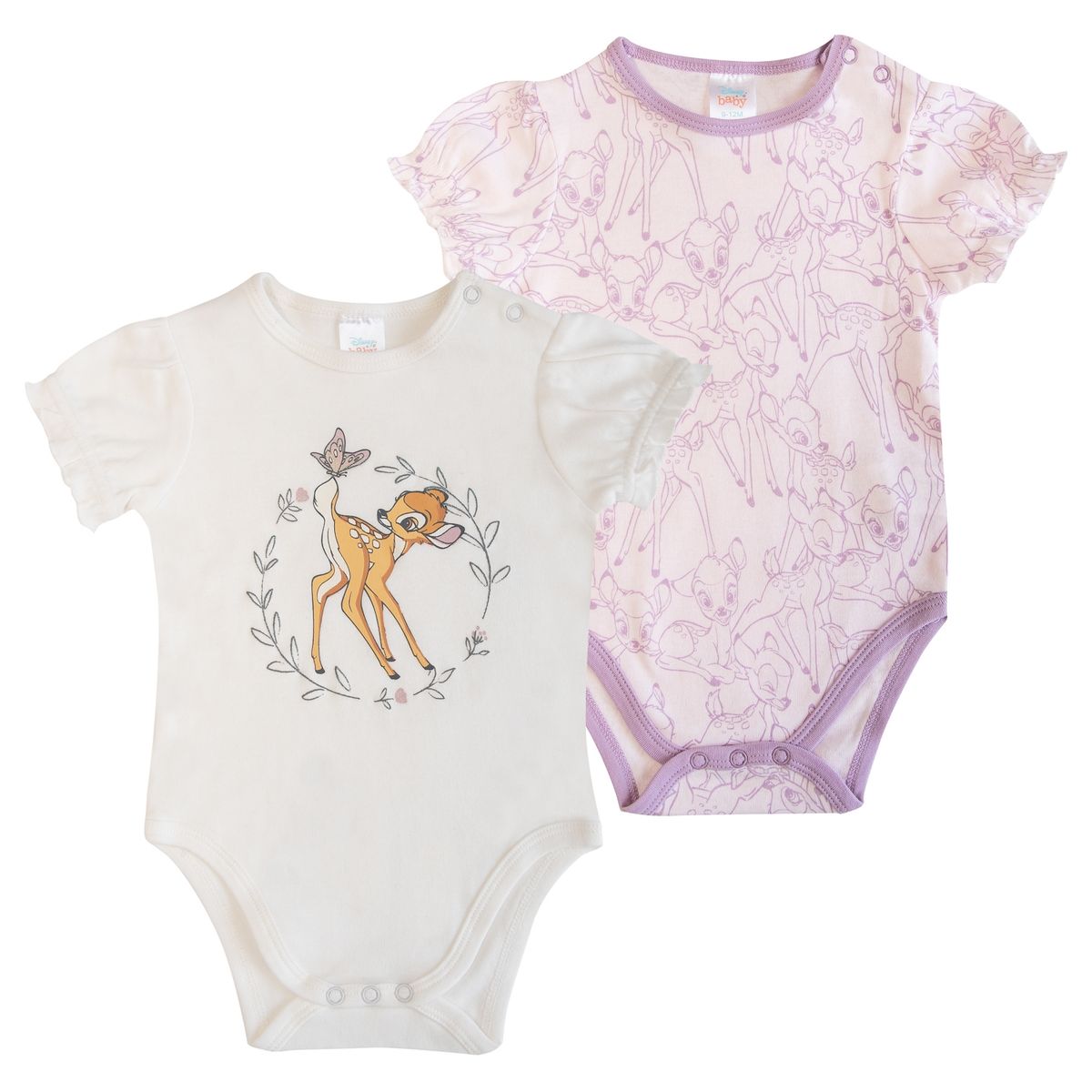 DISNEY - Pack Body Bebe Bambi Mariposa Rosado Disney