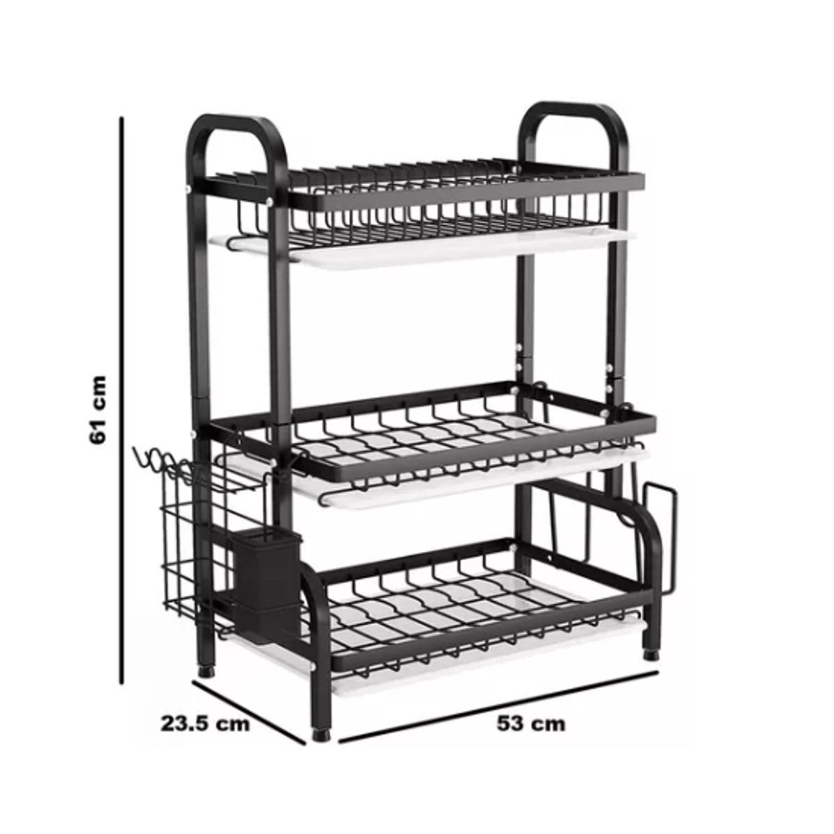 ESHOPANGIE - Secador Escurridor De Loza Platos 3 Niveles / Negro