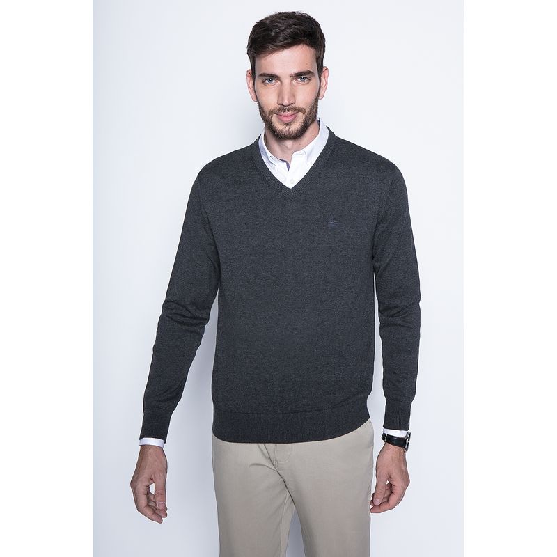 FEROUCH - Melange Sweater Smart Casual L/S Gris Ferouch.