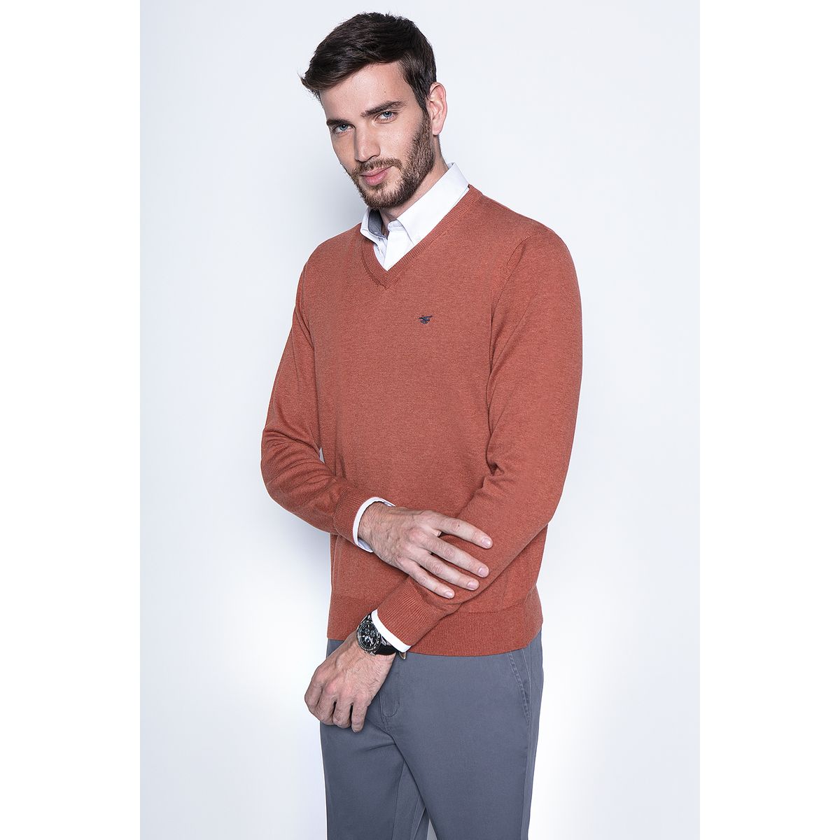FEROUCH - Sweater Smart Casual Rojo Ferouch