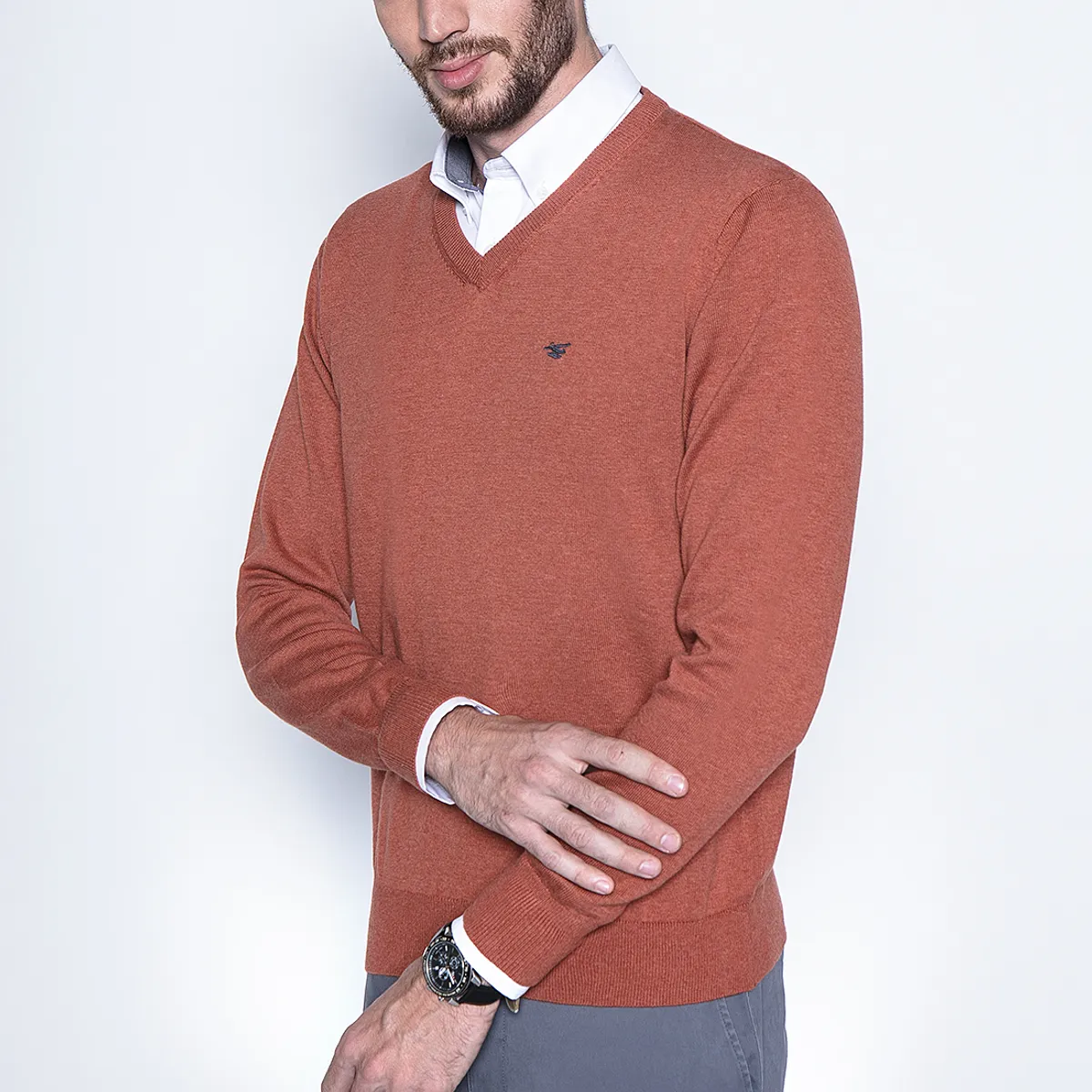 FEROUCH - Sweater Smart Casual Rojo Ferouch