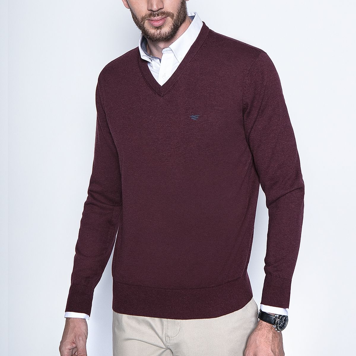 FEROUCH - Melange Sweater Smart Casual L/S Rojo Ferouch
