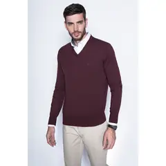 FEROUCH - Melange Sweater Smart Casual L/S Rojo