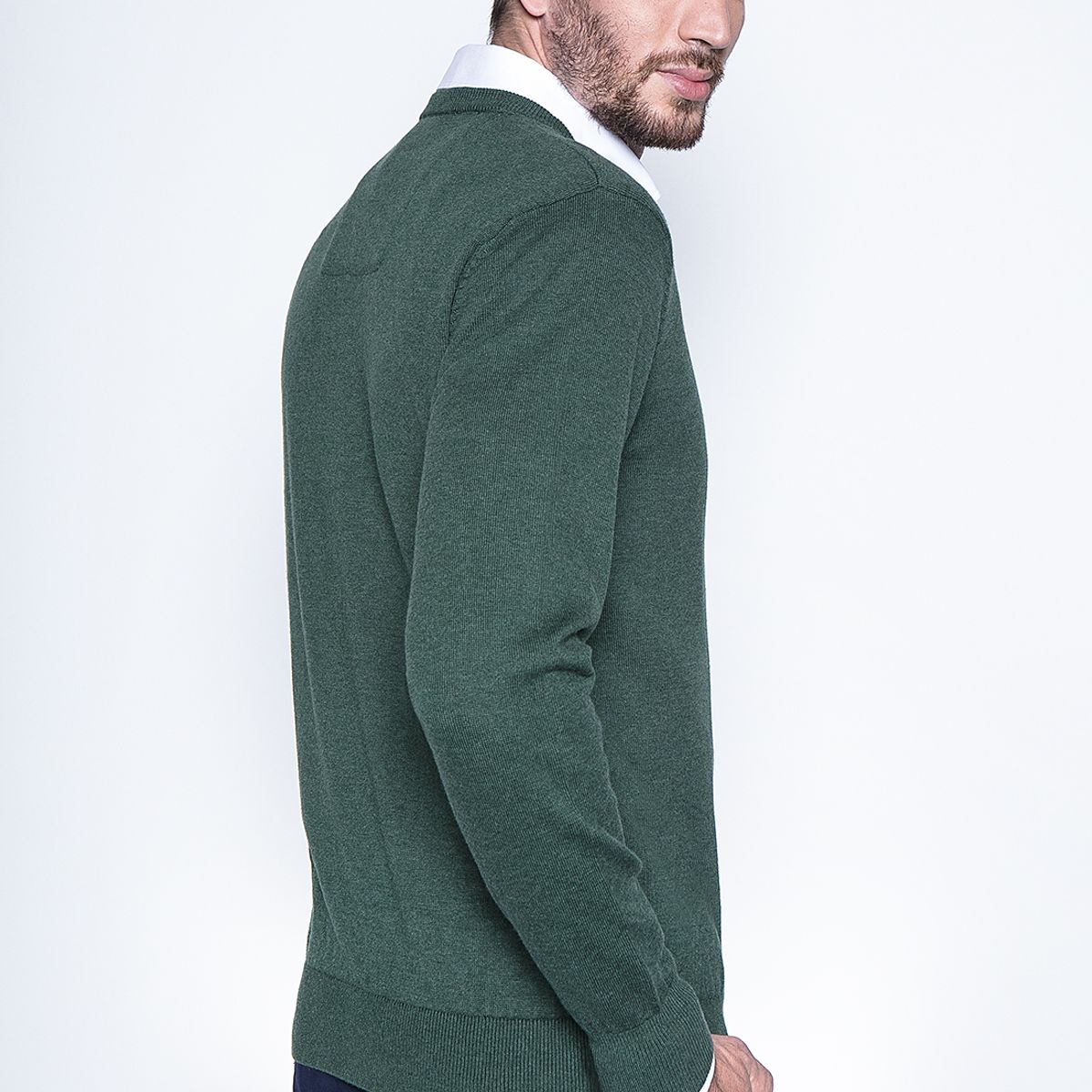 FEROUCH - Melange Sweater Smart Casual L/S Verde Ferouch