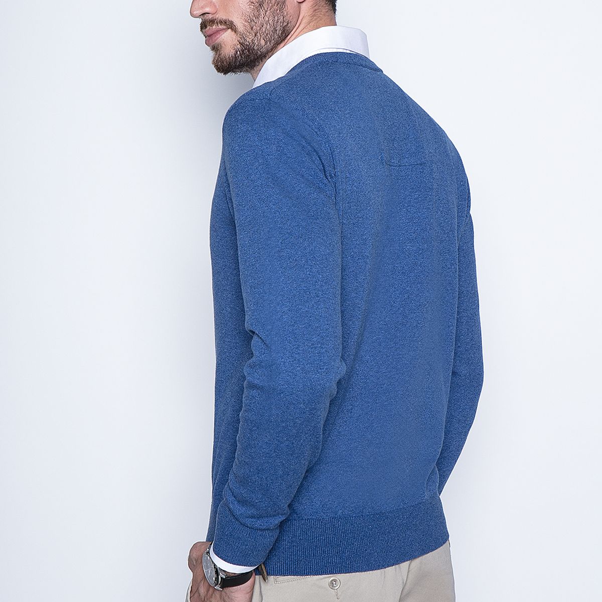 FEROUCH - Melange Sweater Smart Casual L/S Azul Ferouch