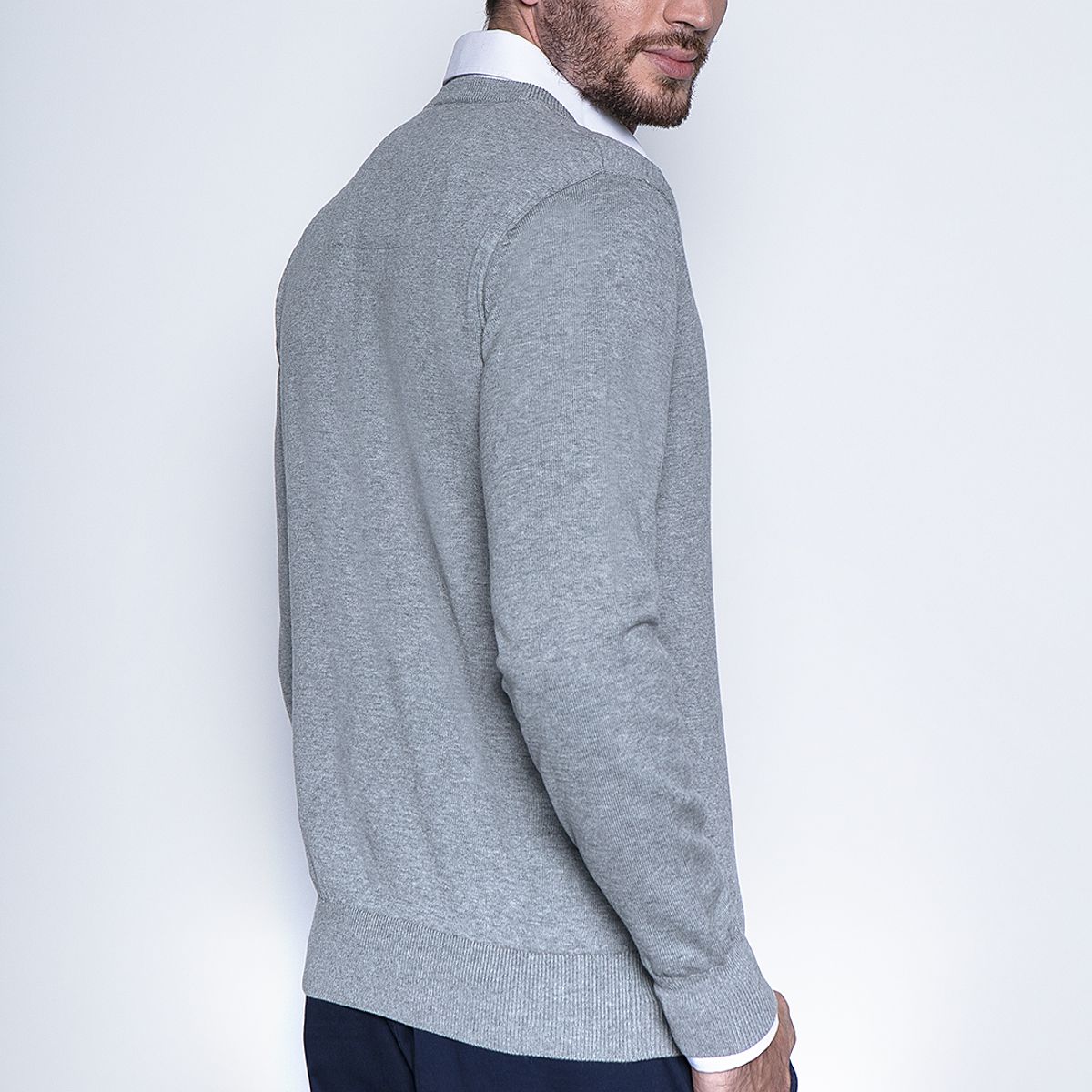 FEROUCH - Melange Sweater Smart Casual L/S Gris Ferouch