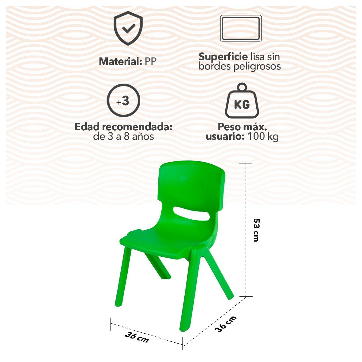 NOVAHUS - Silla Infantil Verde PE