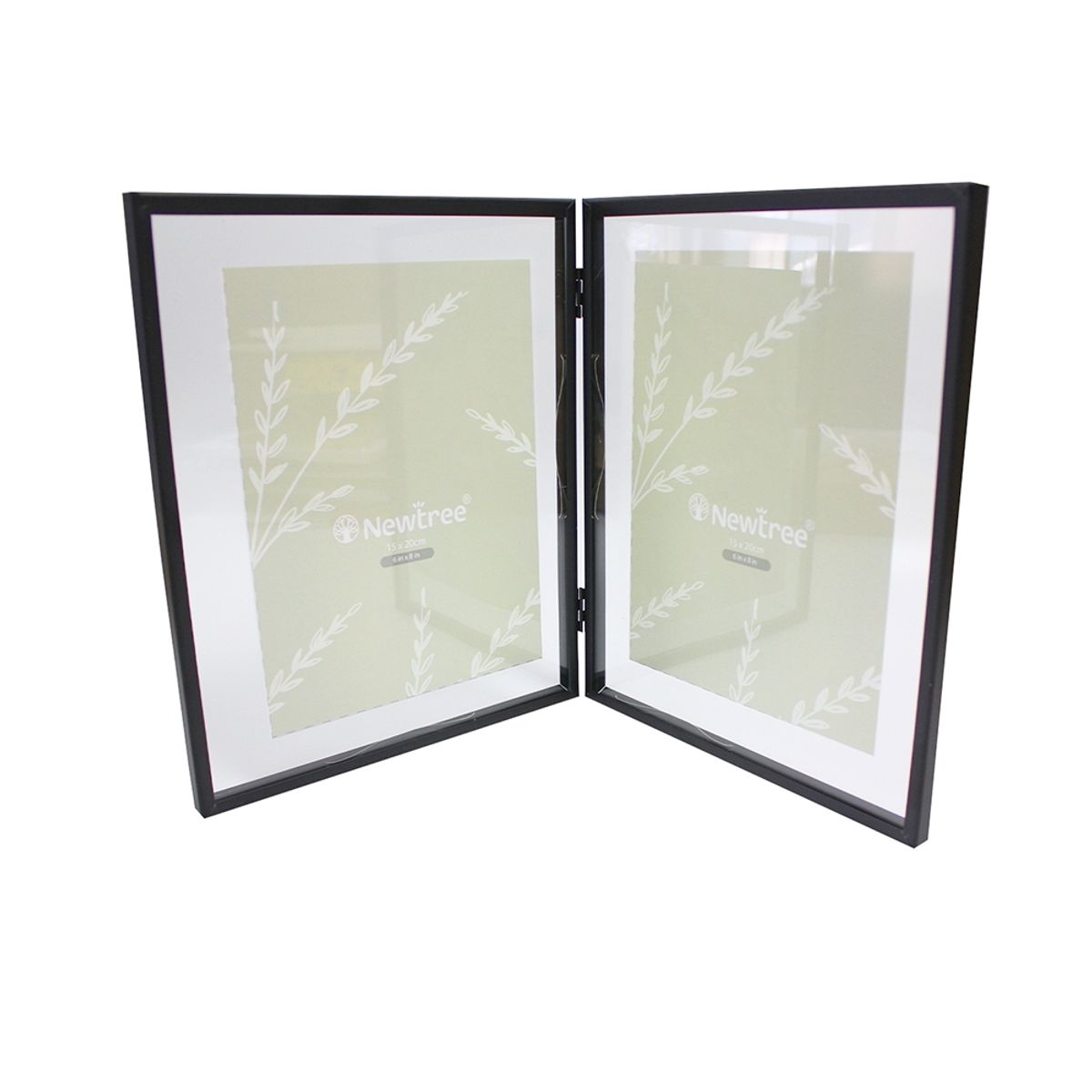 NEWTREE - Marco de Fotos Doble Negro Bordes Metalicos