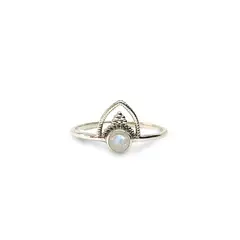 ANDREA COGGIOLA JOYAS - Anillo Prisha Piedra Luna Plata Fina 925