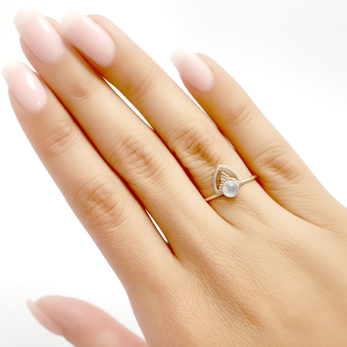 COGGIOLA - Anillo Prisha Piedra Luna Plata Fina 925