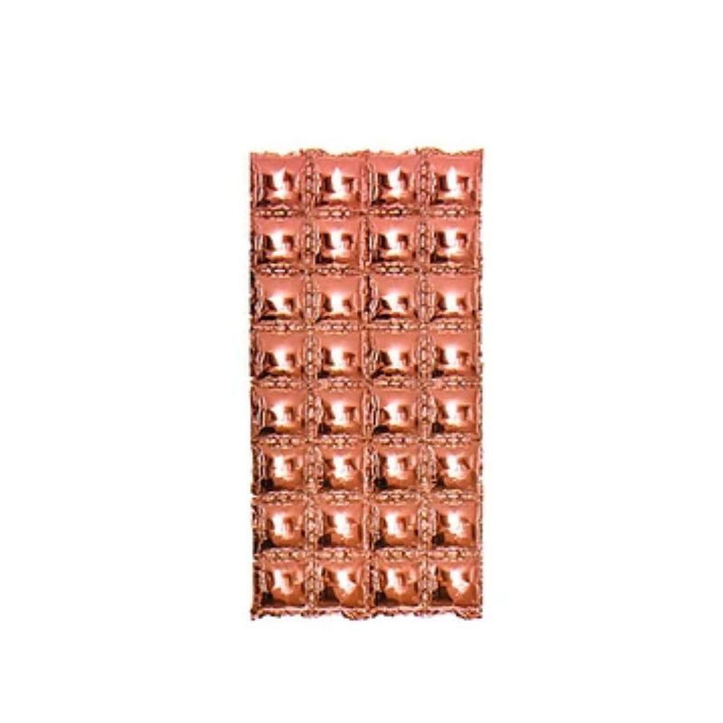 GENERICO - Globo Metalico Filas De Cuadros Oro Rosa 75x142cm