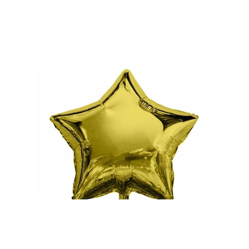 GENERICO - Globo Metalico Estrella Oro 2pcs 9 Pulgadas