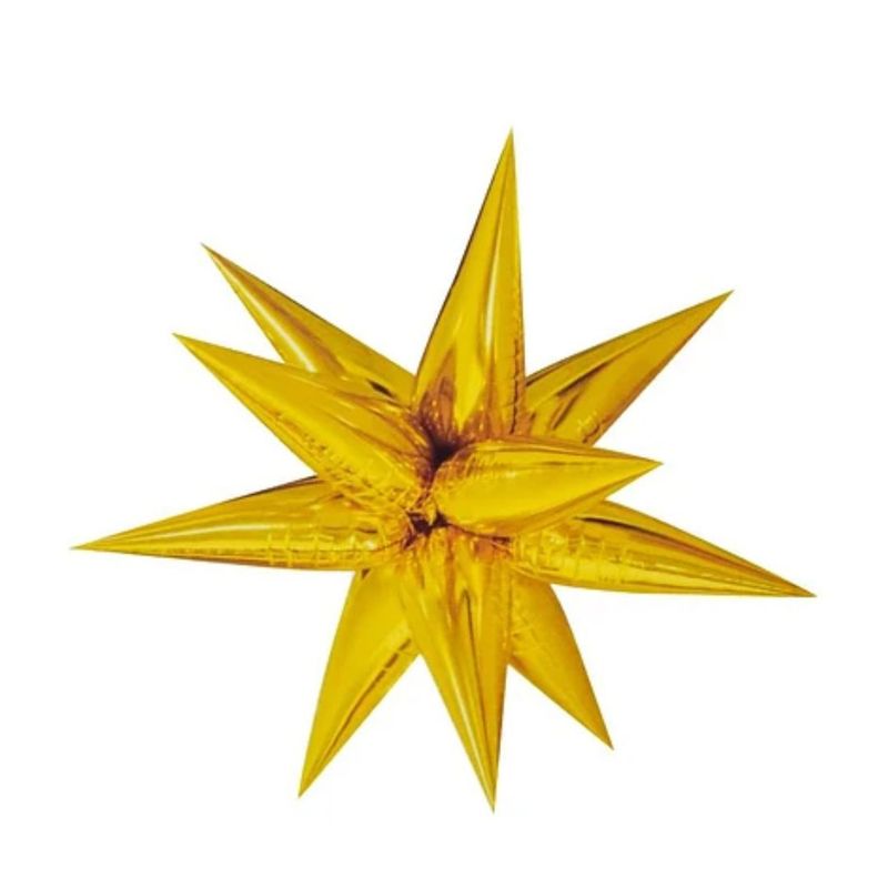 GENERICO - Globo Metálico De Estrella Explosión Dorada De 65cm