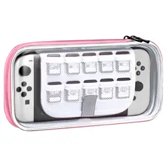 JOICO - Estuche Para Nintendo Switch Oled Tapa Acrilica Transparente Rosa