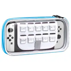 JOICO - Estuche Para Nintendo Switch Oled Tapa Acrilica Transparente Azul